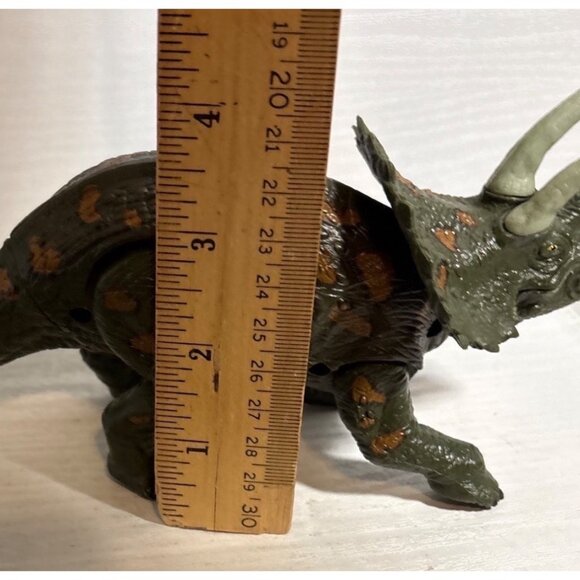 Green Triceratops Dinosaur Figure Textured Detailing Realistic Design Kid Galaxy - Picture 8 of 8